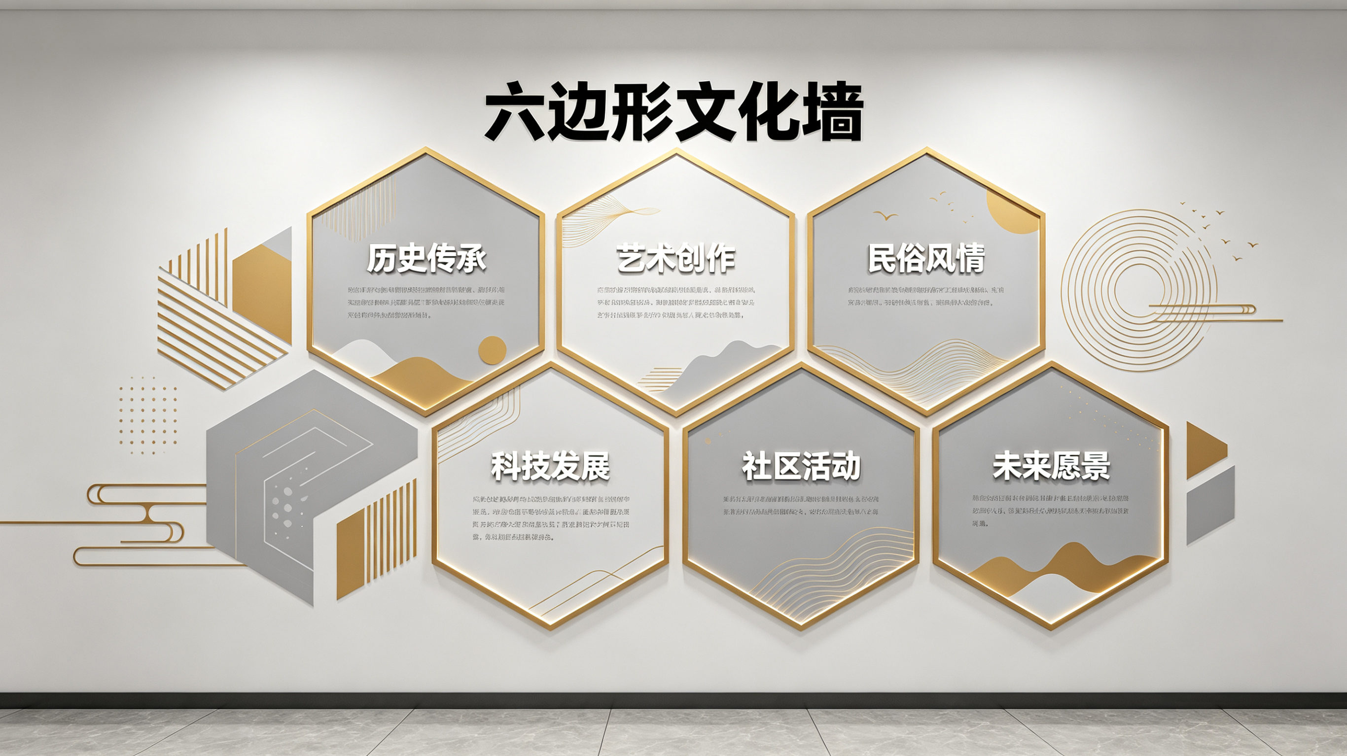 海宁企业文化墙 | 六边形信息美学